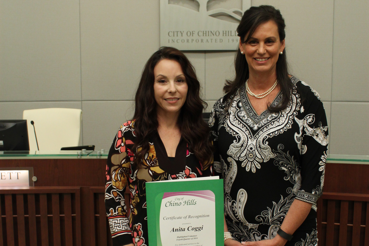 Highlighted Volunteer of the Quarter Anita Coggi